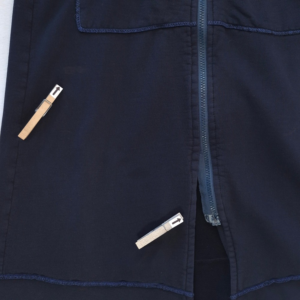 Prairie Underground Hoodie Navy Blue XL Organic Cotton Zip Up Boho VTG Coat - Picture 8 of 11
